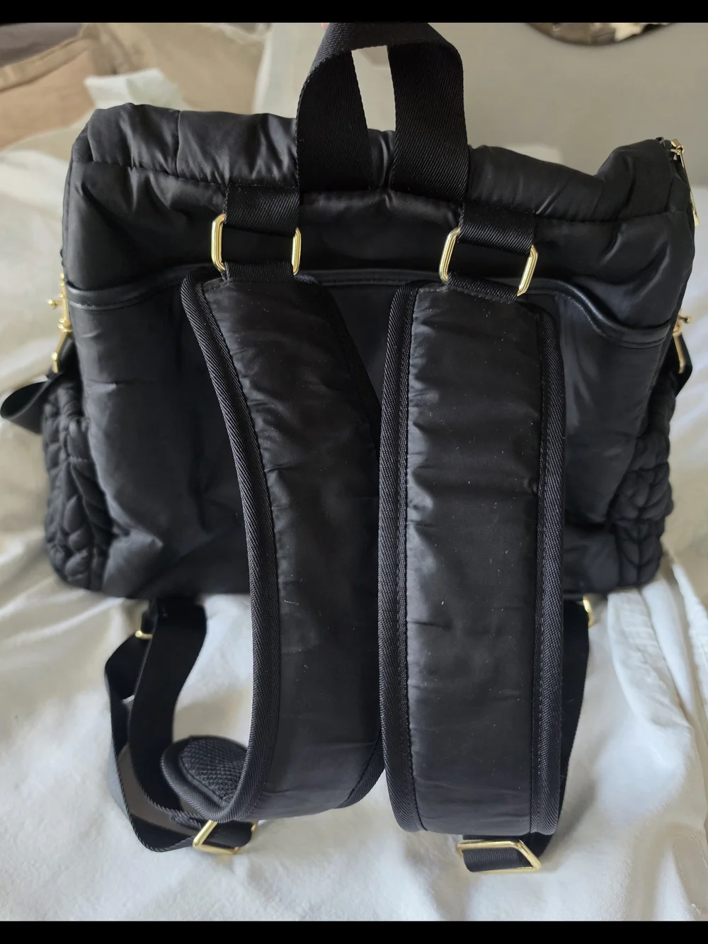 Black Quilted HAPP Diaper Book Bag